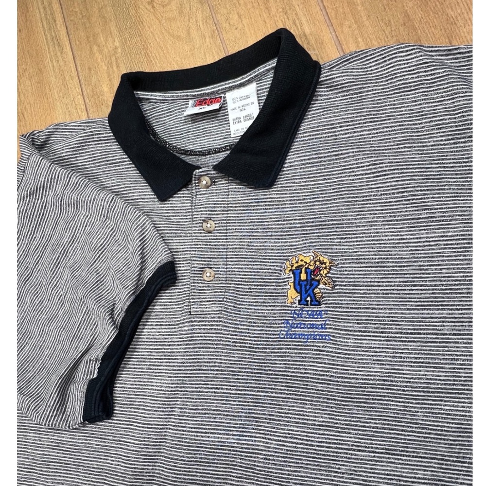 Edge Kentucky‎ Wildcats NCAA National Champions vintage Polo Shirt Mens XL Navy